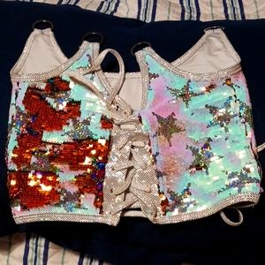 Dolls kill sequined star corset NWT
